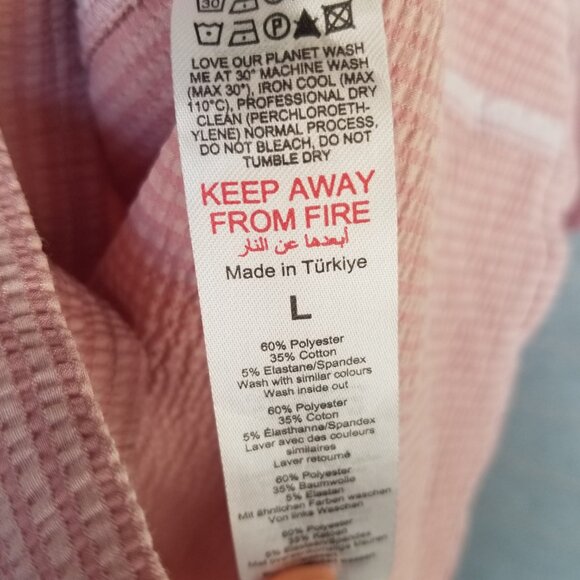 Boohoo Man Oversized Seersucker Stripe Collared Shirt Pink Size Large - Picture 4 of 6